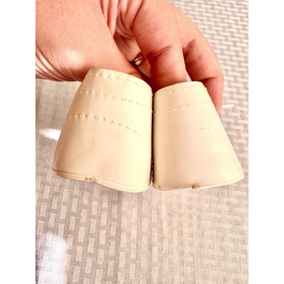 Vintage 80’s Cabbage Patch Kid Baby Doll Replacement White Lace Up Dress Shoes - Picture 6 of 9